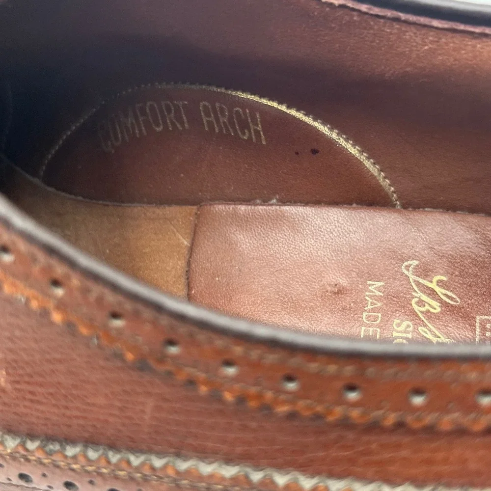 Hanover L.B. Sheppard Wingtip Oxford Mens 9.5 E Brown Pebbled Leather 21332014